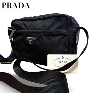 PRADA camera bag shoulder cross body black leather